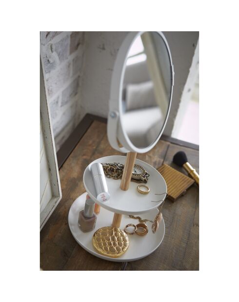 Miroir Tosca avec plateaux pour accessoires blanc - 16x17.5x33 cm