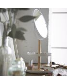 Miroir Tosca avec plateaux pour accessoires blanc - 16x17.5x33 cm