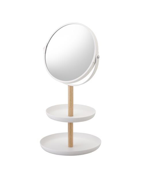 Miroir Tosca avec plateaux pour accessoires blanc - 16x17.5x33 cm