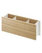 Rangement pour stylos et télécommandes chêne - 7x25x10.2 cm