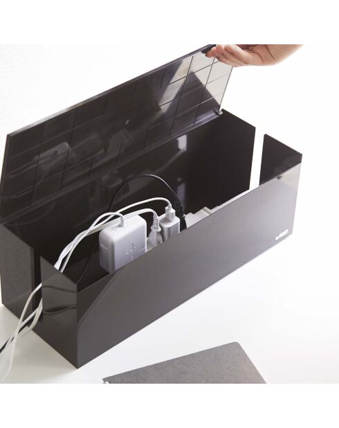 Caja organizadora de cables web marrón - 15,5x40x14,5 cm