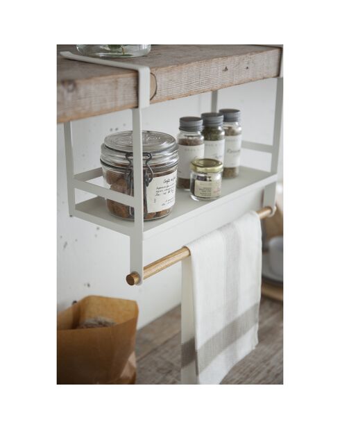 Étagère de rangement pour épices Tosca blanche - 12.5x32.5x24.5 cm