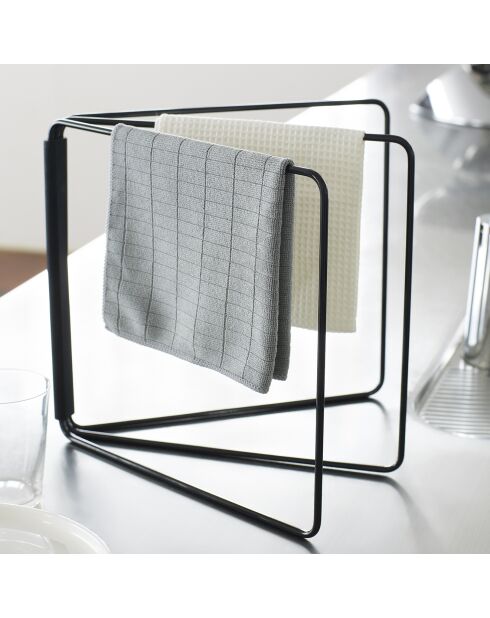 Porte-torchon pliable Tour noir - 2.2-54.5x27.5-53.5x25 cm