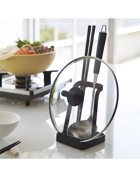 Rangement pour ustensibles de cuisine noir - 10x10x15 cm