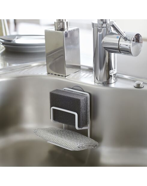 Portaspugna Tour con ventosa bianco - 6,3x7,5x12,7 cm