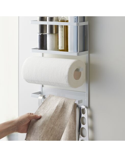 Étagère de rangement magnétique Tosca blanche - 6.5x24.5x34 cm