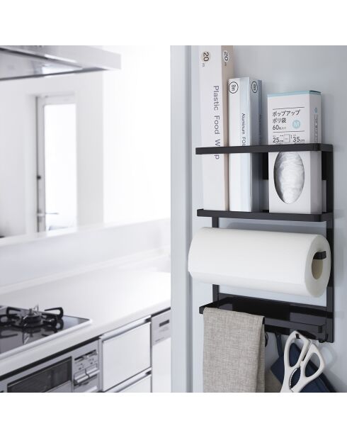 Étagère de rangement magnétique Tosca noire - 6.5x24.5x34 cm