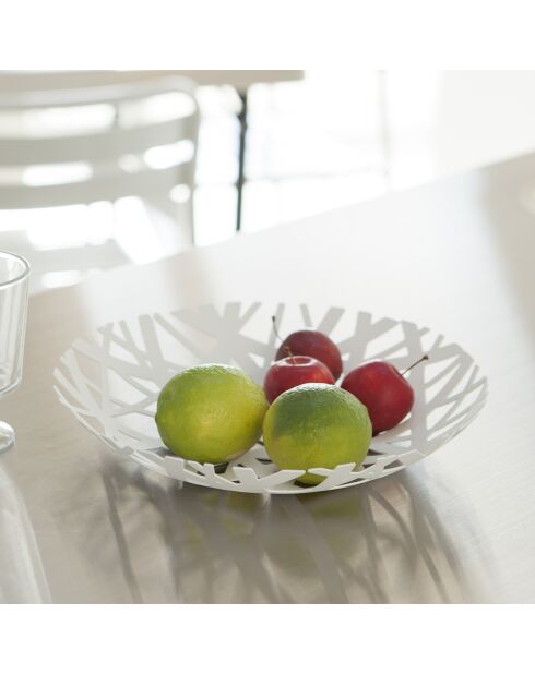 Tour fruitschaal wit - 26x26x4,5 cm