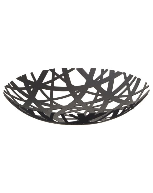 Tour zwarte fruitschaal - 26x26x4,5 cm