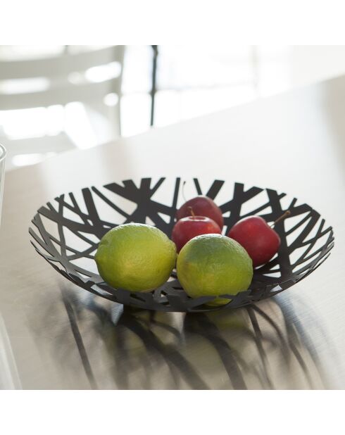 Tour zwarte fruitschaal - 26x26x4,5 cm