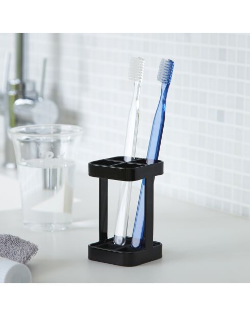 Porte brosses à dents Tower noir - 5.5x5.5x9 cm