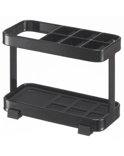 Porta spazzolino e dentifricio Tour nero - 5x11x8 cm