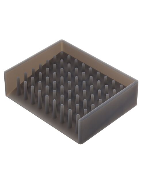 Porte-savon en silicone Float noir - 8.5x11 cm
