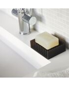 Porte-savon en silicone Float noir - 8.5x11 cm