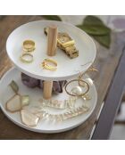 Double plateau de rangement Tosca blanc - D.16xH.15 cm