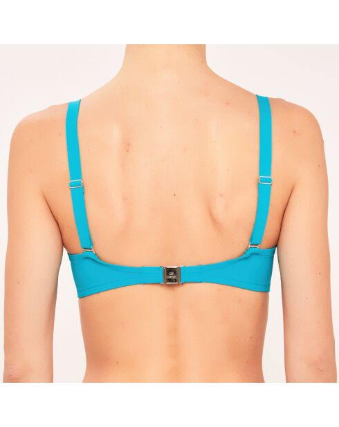 Top da bagno Basket con conchiglie color acqua