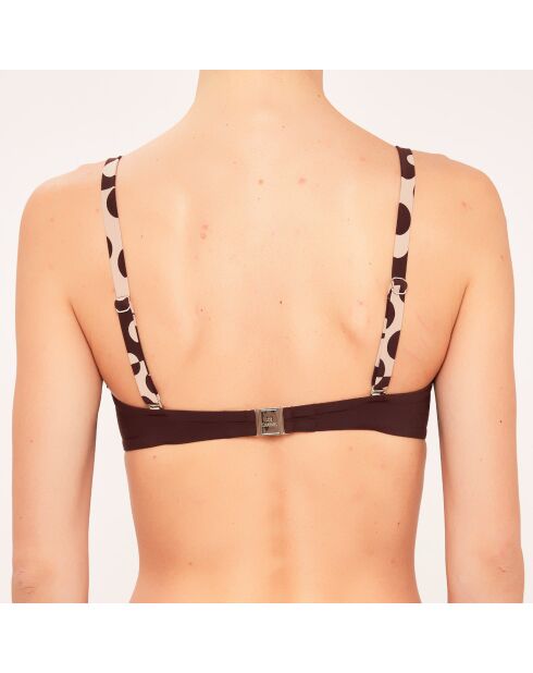 Bruin/gele badpaktop met hoofdband