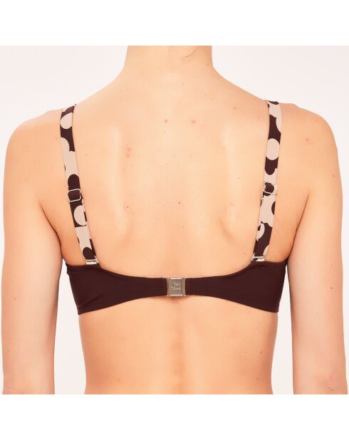 Basket-Badeanzug-Top mit Cups D bis G braun/gelb