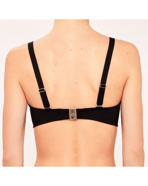 Schwarzer Badeanzug mit Muschelstirnband