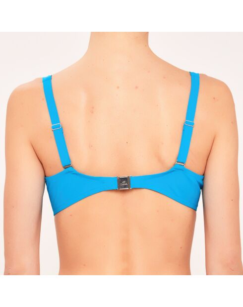Haut de maillot de bain Corbeille à coques bonnets D à G turquoise