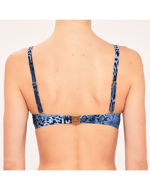 Haut de maillot de bain Bandeau à coques bleu