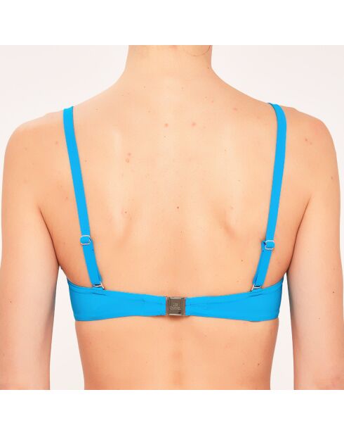 Top da bagno con fascia in conchiglia turchese