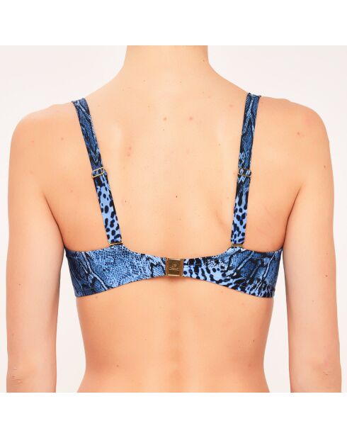 Top de baño azul suave con aros