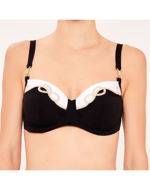 Badeanzugtop Corbeille mit schwarzen Muscheln