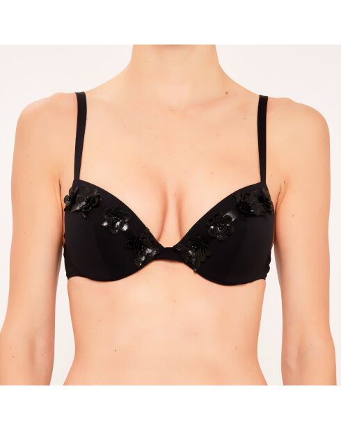 Top da bagno Corbeille con conchiglie nere