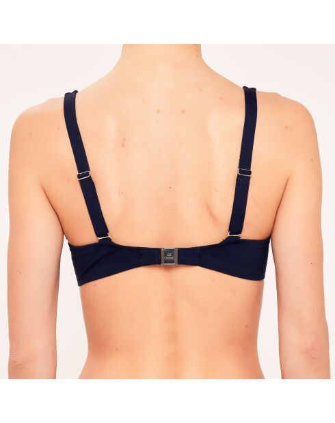 Top de baño azul suave con aros