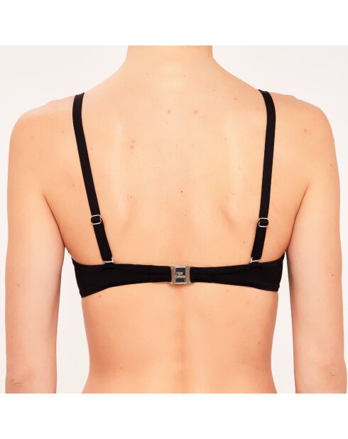 Costume da bagno nero con fascia in conchiglia