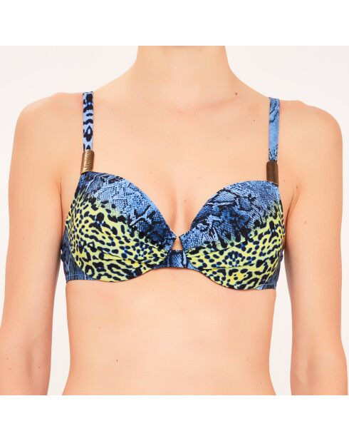 Top de baño flexible con aros azules