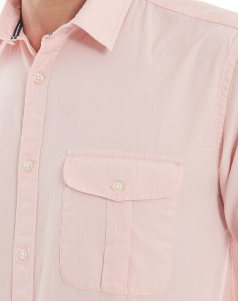 Chemise droite Kiwork unie rose clair