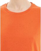 T-Shirt Saki 100% Lin orange rouge