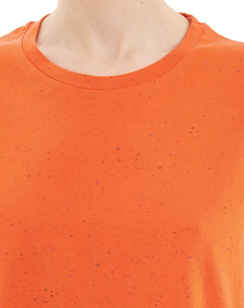 T-Shirt Saki 100% Lin orange rouge