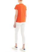 T-Shirt Saki 100% Lin orange rouge