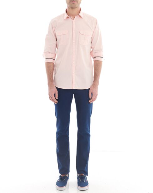 Chemise droite Kiwork unie rose clair