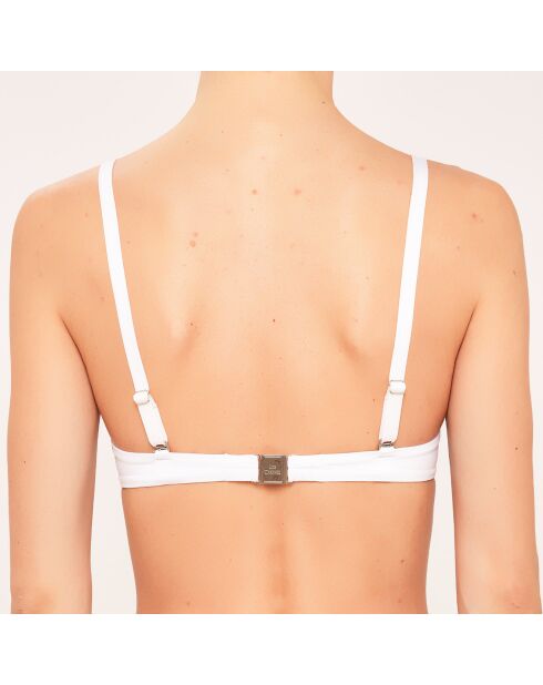 Weißes Badeanzugoberteil Corbeille mit Muscheln