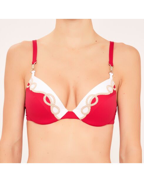 Top da bagno Corbeille con conchiglie rosse