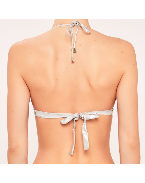 Triangel-Badeanzugtop mit silbernen Muscheln