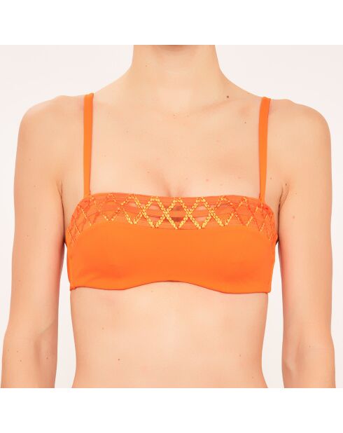 Badpak met oranje shell en hoofdband