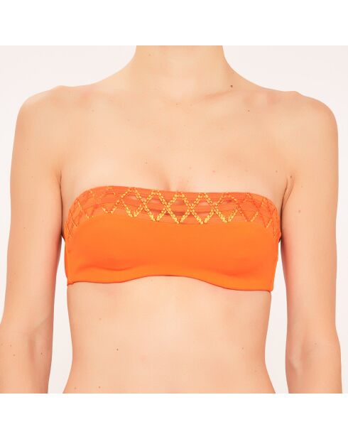 Badpak met oranje shell en hoofdband