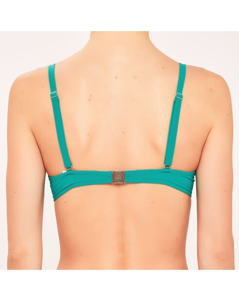 Weicher Badeanzug mit grünem drapiertem Bügel