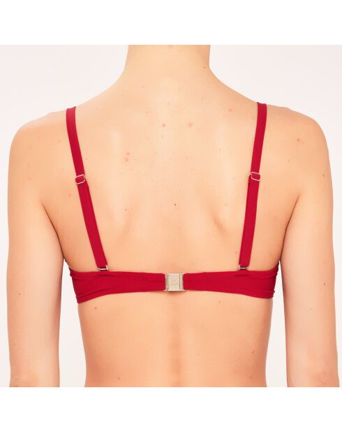 Haut de maillot de bain Souple à armatures drapé rouge