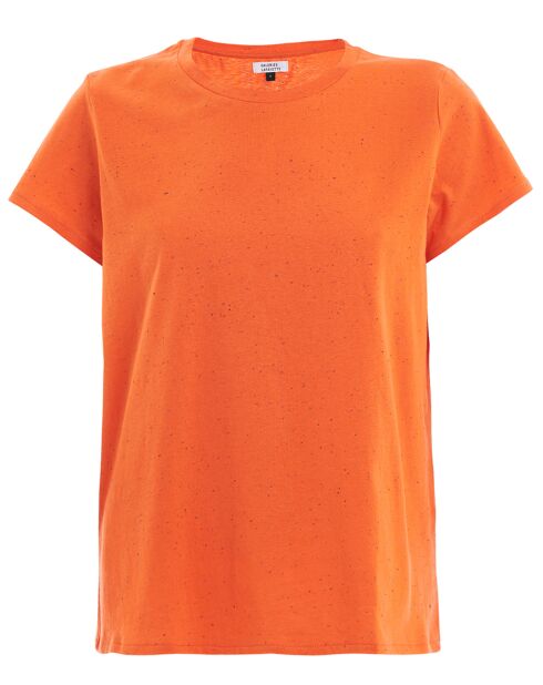 T-Shirt Saki 100% Lin orange rouge