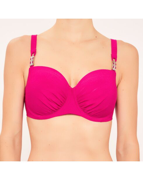 Top de baño Swarovski® fucsia con forma de cesta con forma de estuche con forma de joya Swarovski®