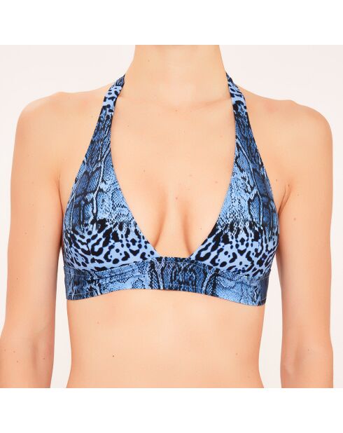 Triangel-Badeanzugtop ohne Bügel blau