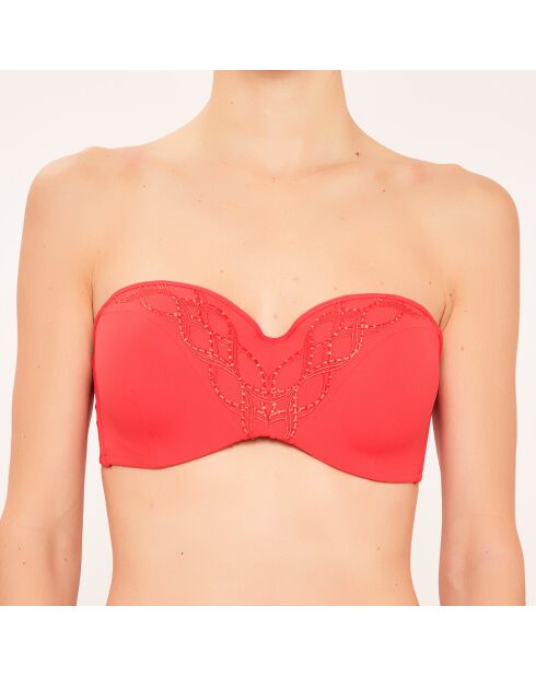 Costume da bagno a fascia con conchiglie, coppe da D a F, corallo