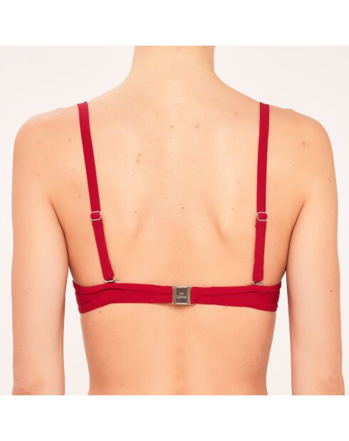 Haut de maillot de bain Corbeille à coques drapé rouge