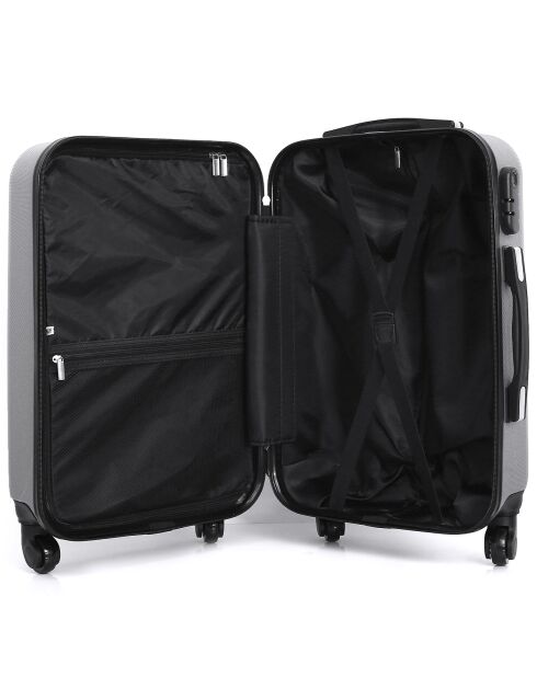 3 Valises 4 roues Lipari-C 32/49/59/71 cm & Vanity argentés
